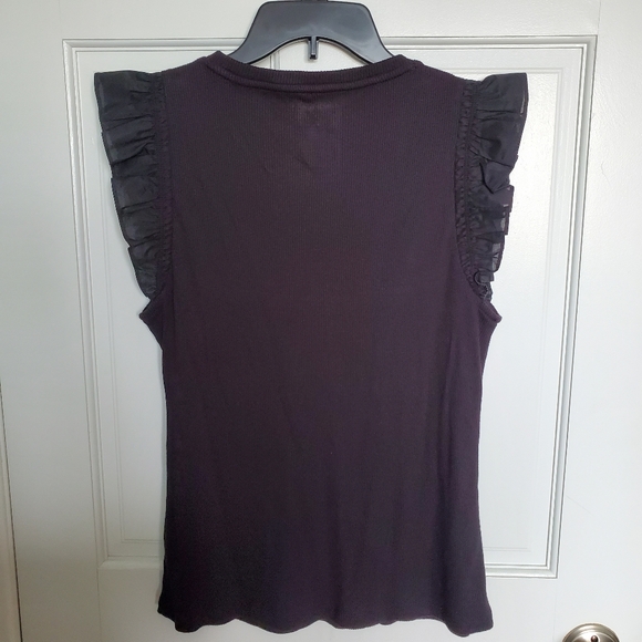 Nine West Black Flutter Sleeve Top - Picture 2 of 5